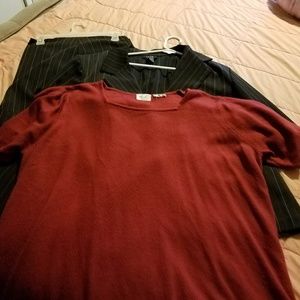 Pinstripe pantsuit w/sweater